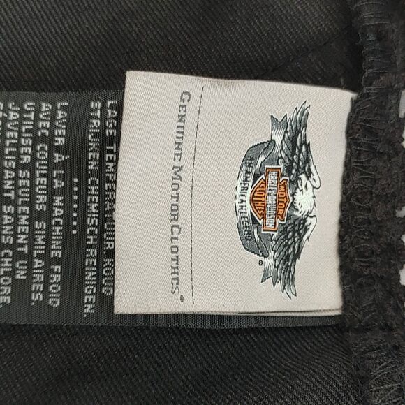 Harley Davidson Women's Black Studded Tassel Zipper Open Crochet Vest Large - Picture 8 of 13